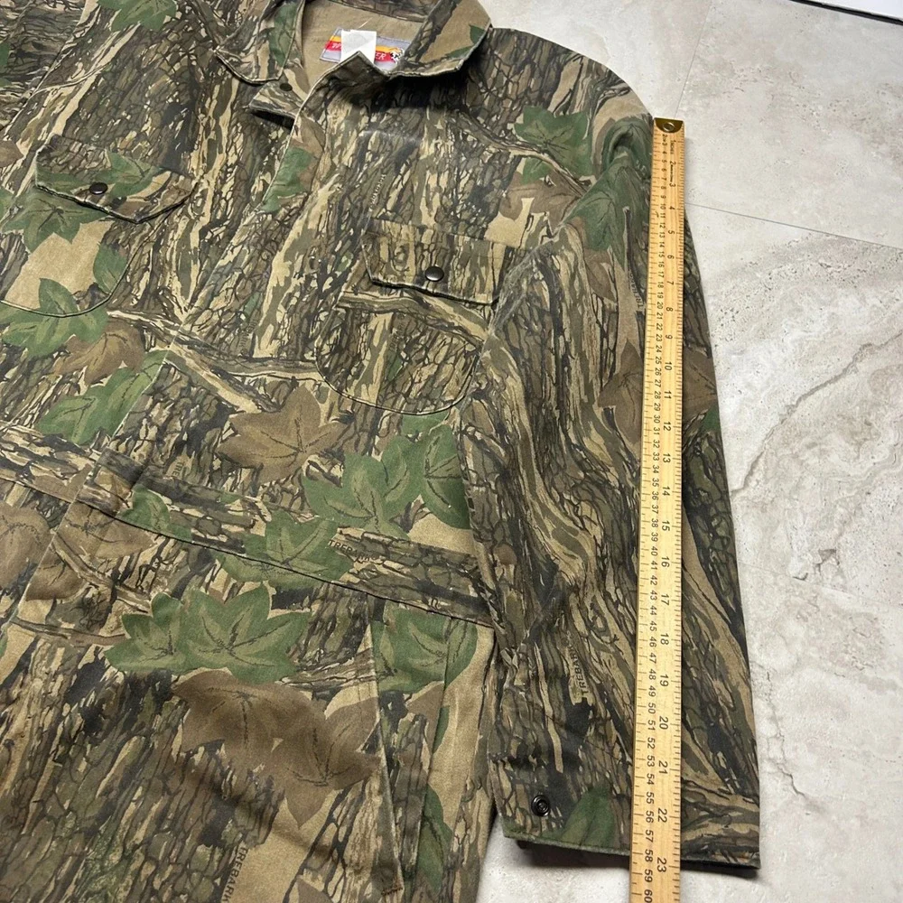 Winchester Trebark Camo Coveralls Mens XL Green Brown Vintage Hunting Jumpsuit